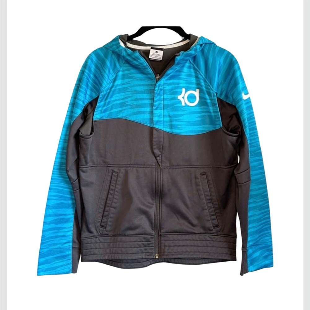 Nike Kevin Durant KD Boys Full Zip Hoodie Jacket Blue Gray Youth XL